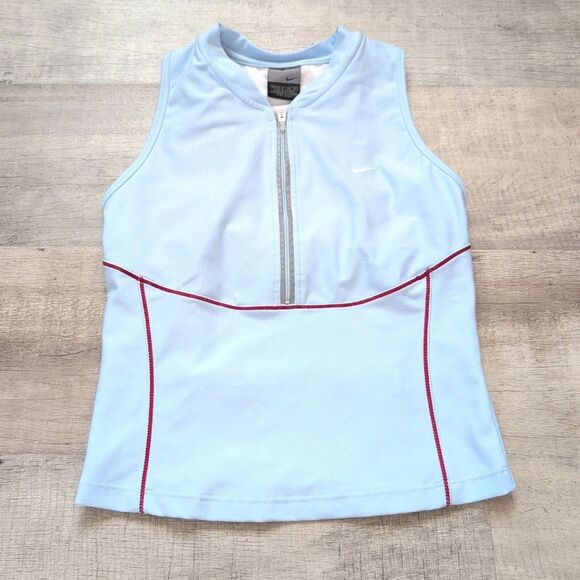 VTG NIKE Dry-fit Womens Half-Zip Tank Top with Built-In Layer Size Small S - Picture 1 of 8